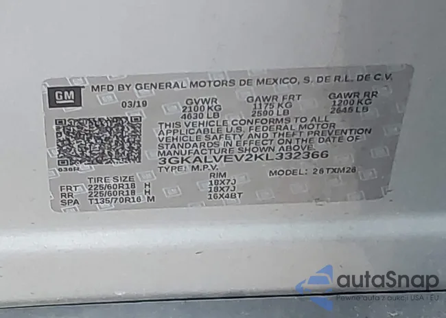 3GKALVEV2KL332366: 42605321