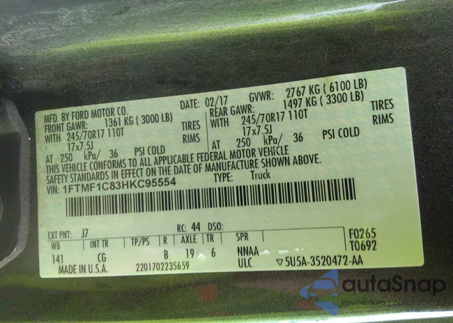 1FTMF1C83HKC95554: 42605364