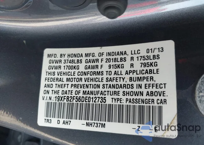 19XFB2F56DE012735: 42605418