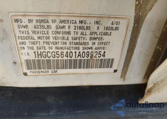 1HGCG56401A099254: 42606489