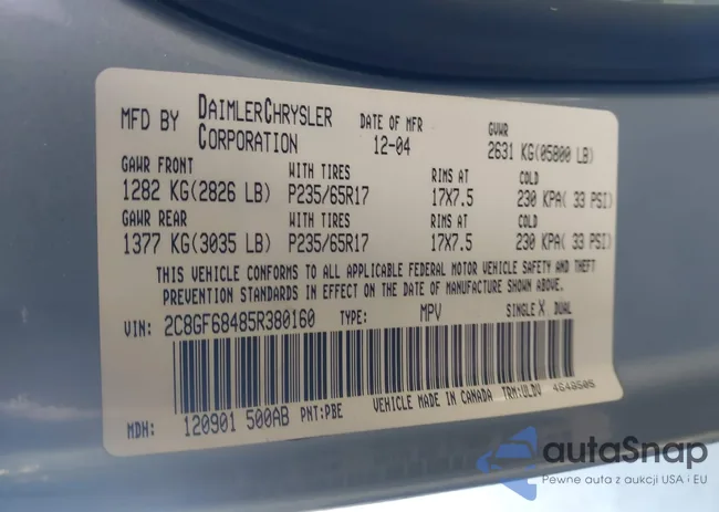 2C8GF68485R380160: 42606509