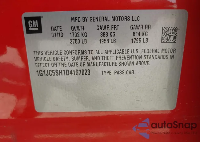 1G1JC5SH7D4167023: 42606567