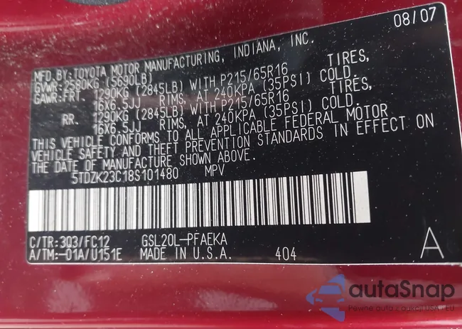 5TDZK23C18S101480: 42606621