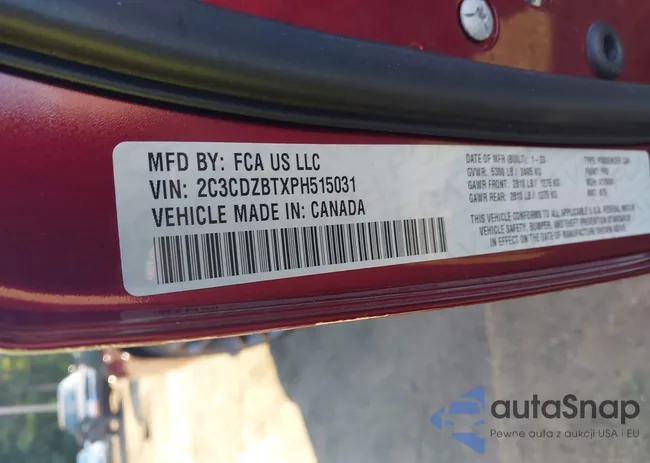 2C3CDZBTXPH515031: 42606666