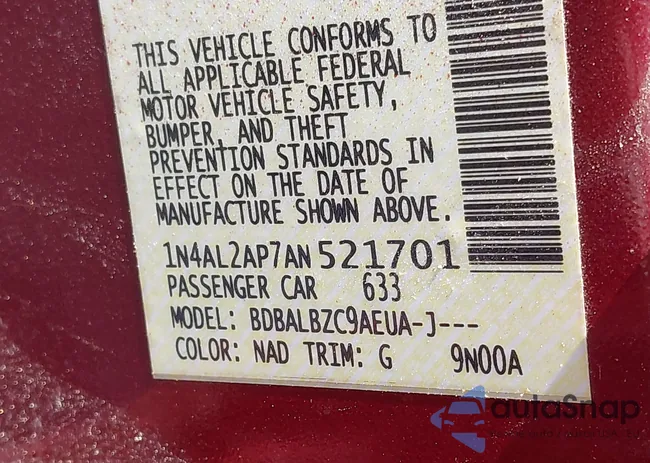 1N4AL2AP7AN521701: 42606800