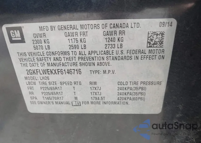 2GKFLWEKXF6146716: 42606828