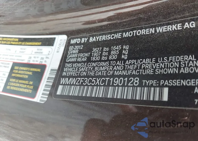 WMWZF3C5XCT190128: 42606867