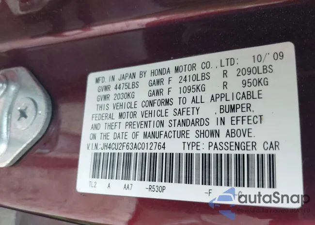 JH4CU2F63AC012764: 42606948