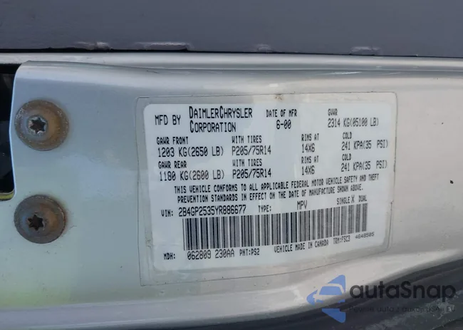 2B4GP2535YR886677: 42607014