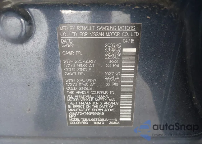 KNMAT2MT4GP691949: 42606080