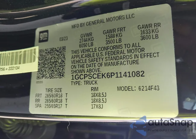 1GCPSCEK6P1141082: 42606130