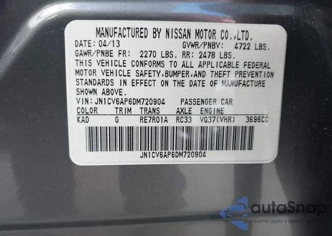 JN1CV6AP6DM720904: 42606368