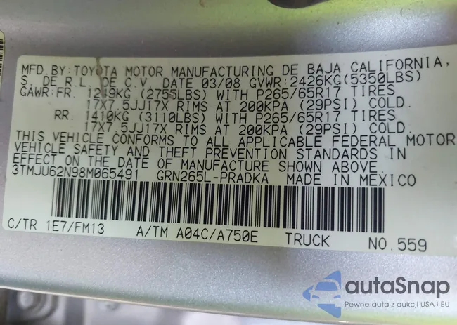 3TMJU62N98M065491: 42606386