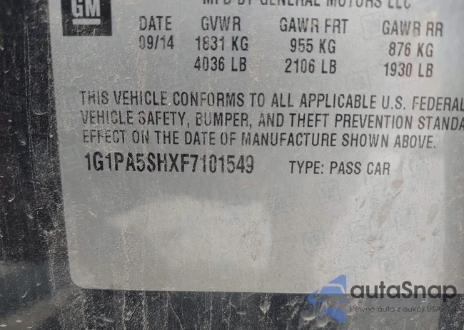 1G1PA5SHXF7101549: 42607490