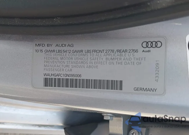 WAUHGAFC1GN095006: 42607718