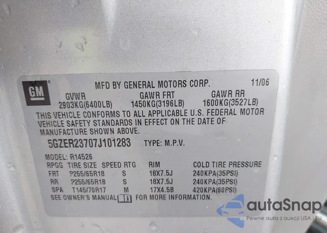 5GZER23707J101283: 42607730