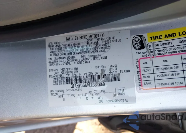 3FAHP0GA9CR334860: 42607745