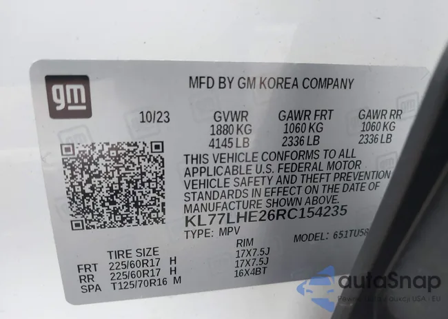 KL77LHE26RC154235: 42607855