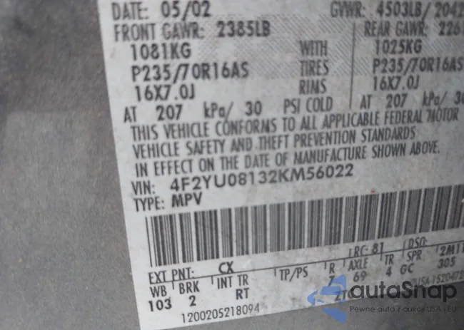 4F2YU08132KM56022: 42607868