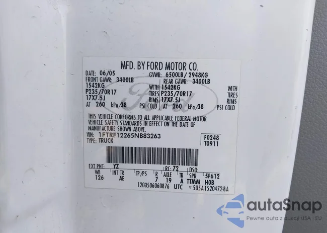 1FTRF12265NB83263: 42607906