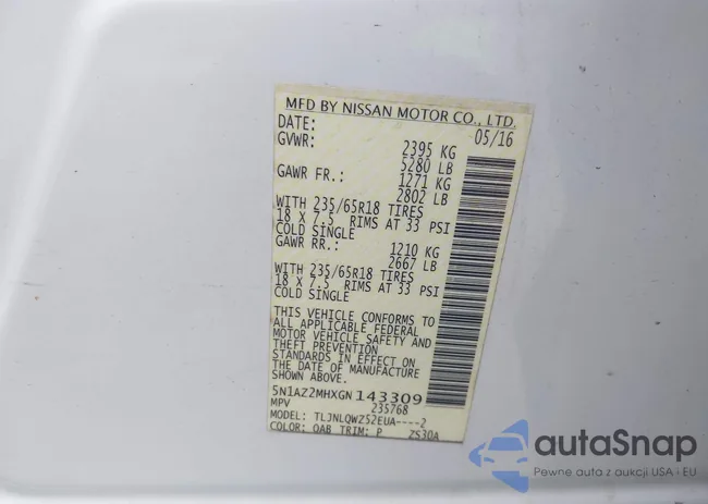 5N1AZ2MHXGN143309: 42607955