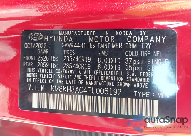 KM8KH3AC4PU008192: 42607957