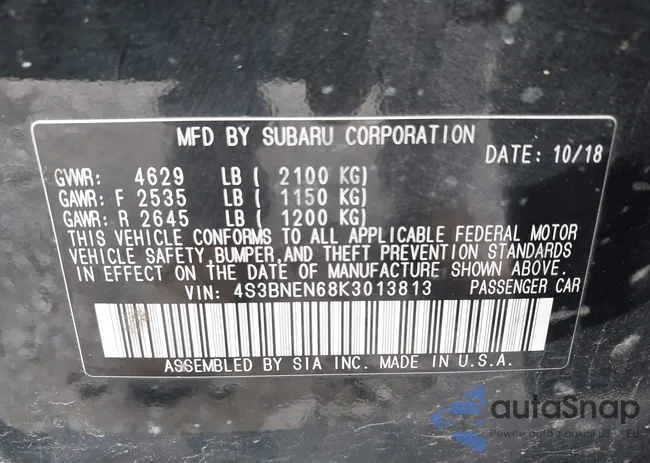 4S3BNEN68K3013813: 42608002