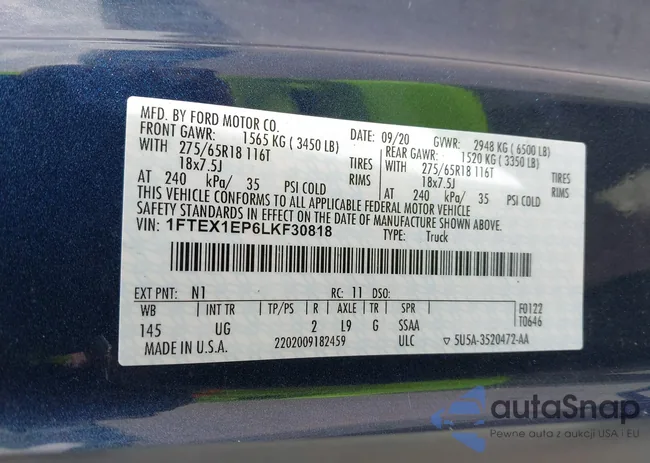 1FTEX1EP6LKF30818: 42607039