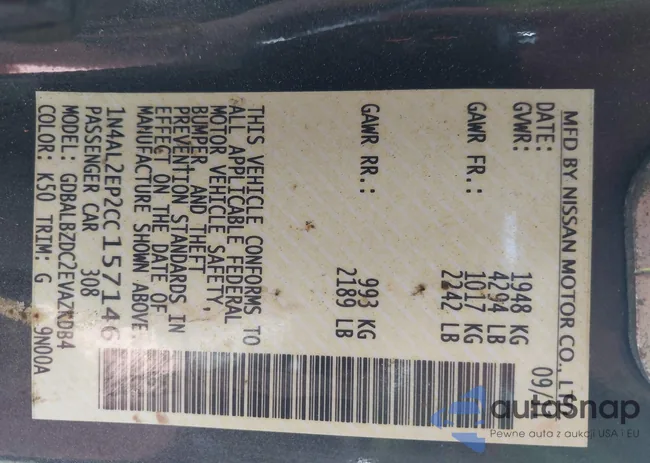 1N4AL2EP2CC157146: 42607135