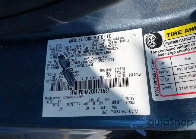 3FAHP0HA2CR171631: 42607141