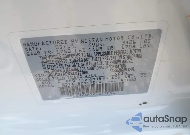 3N1CN7APXKL877056: 42607267