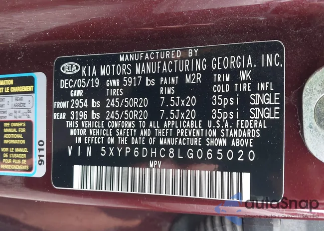 5XYP6DHC8LG065020: 42607288