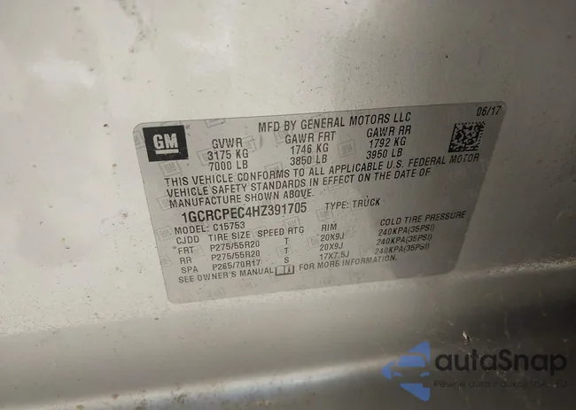 1GCRCPEC4HZ391705: 42608589