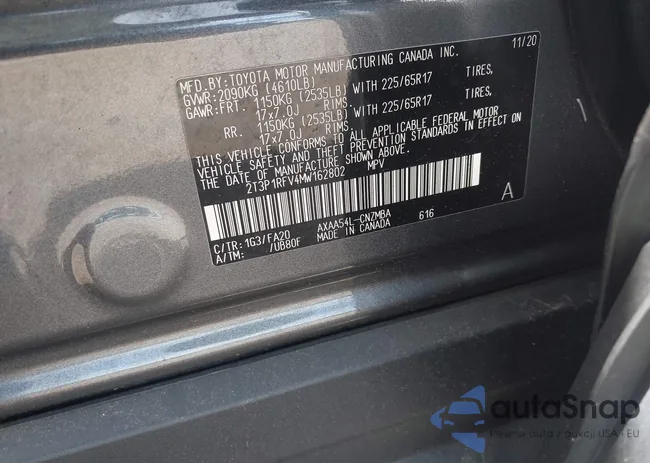 2T3P1RFV4MW162802: 42608625