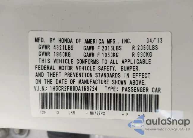 1HGCR2F80DA169724: 42608712