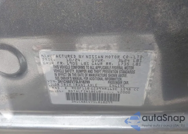 3N1CN8EV7SL818299: 42608845