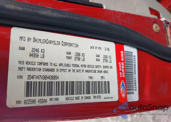 2D4FV47V36H436854: 42608846