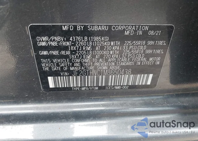 JF2GTHNC1M8650438: 42608884