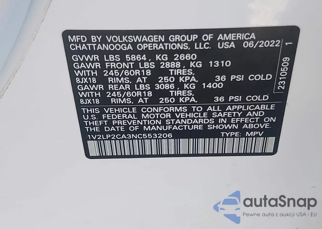 1V2LP2CA3NC553206: 42608042