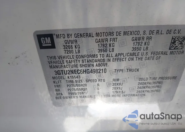 3GTU2NEC6HG498210: 42608179