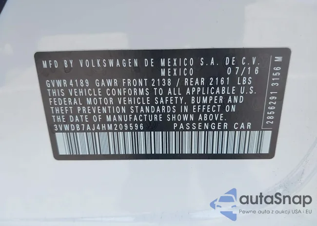 3VWDB7AJ4HM209596: 42608209