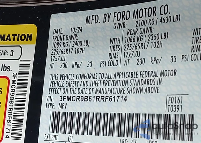 3FMCR9B61RRF61714: 42608334