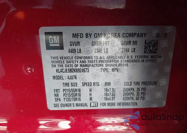 KL4CJESB2KB924673: 42608345