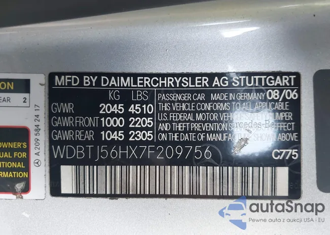 WDBTJ56HX7F209756: 42608367