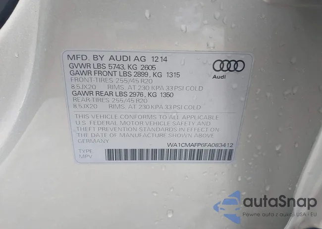 WA1CMAFP6FA083412: 42609425