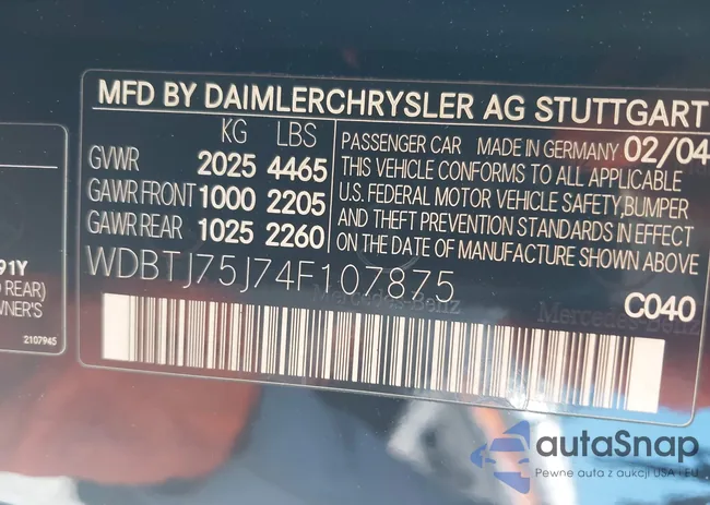 WDBTJ75J74F107875: 42609487