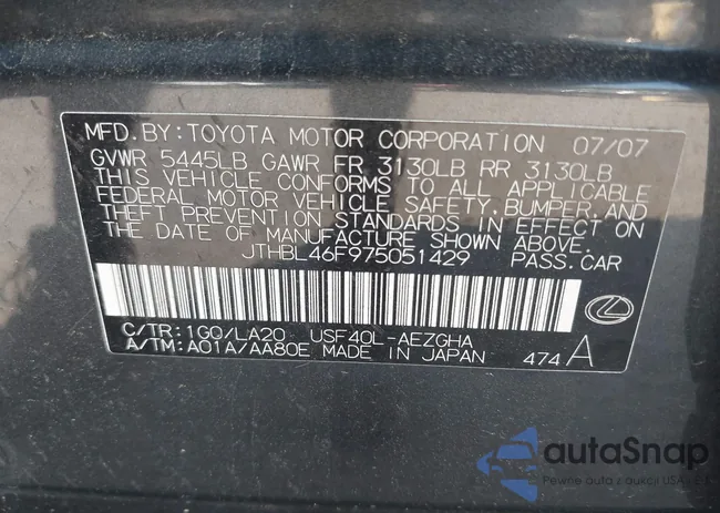 JTHBL46F975051429: 42609494