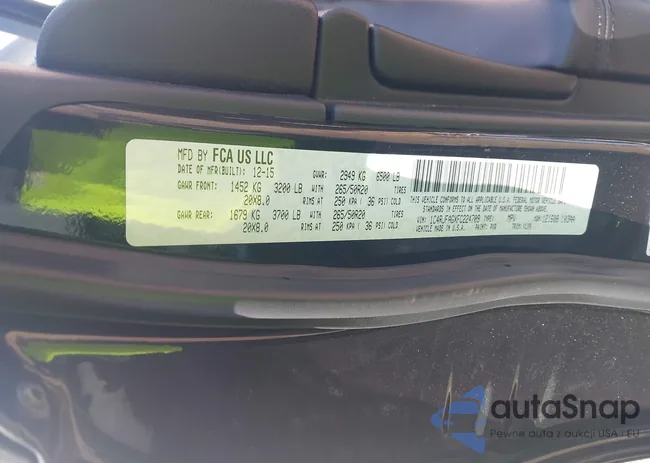 1C4RJFAGXFC224709: 42609720