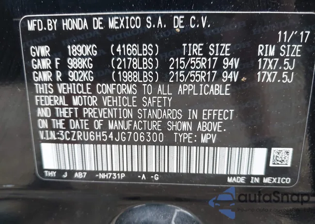 3CZRU6H54JG706300: 42609806