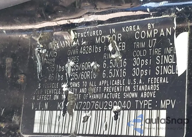 KM8JN72D76U290040: 42609974